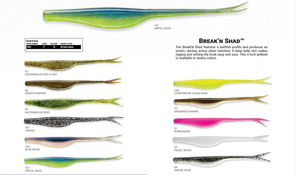 Yum Lures Break'N Shad in action showing darting retrieves.