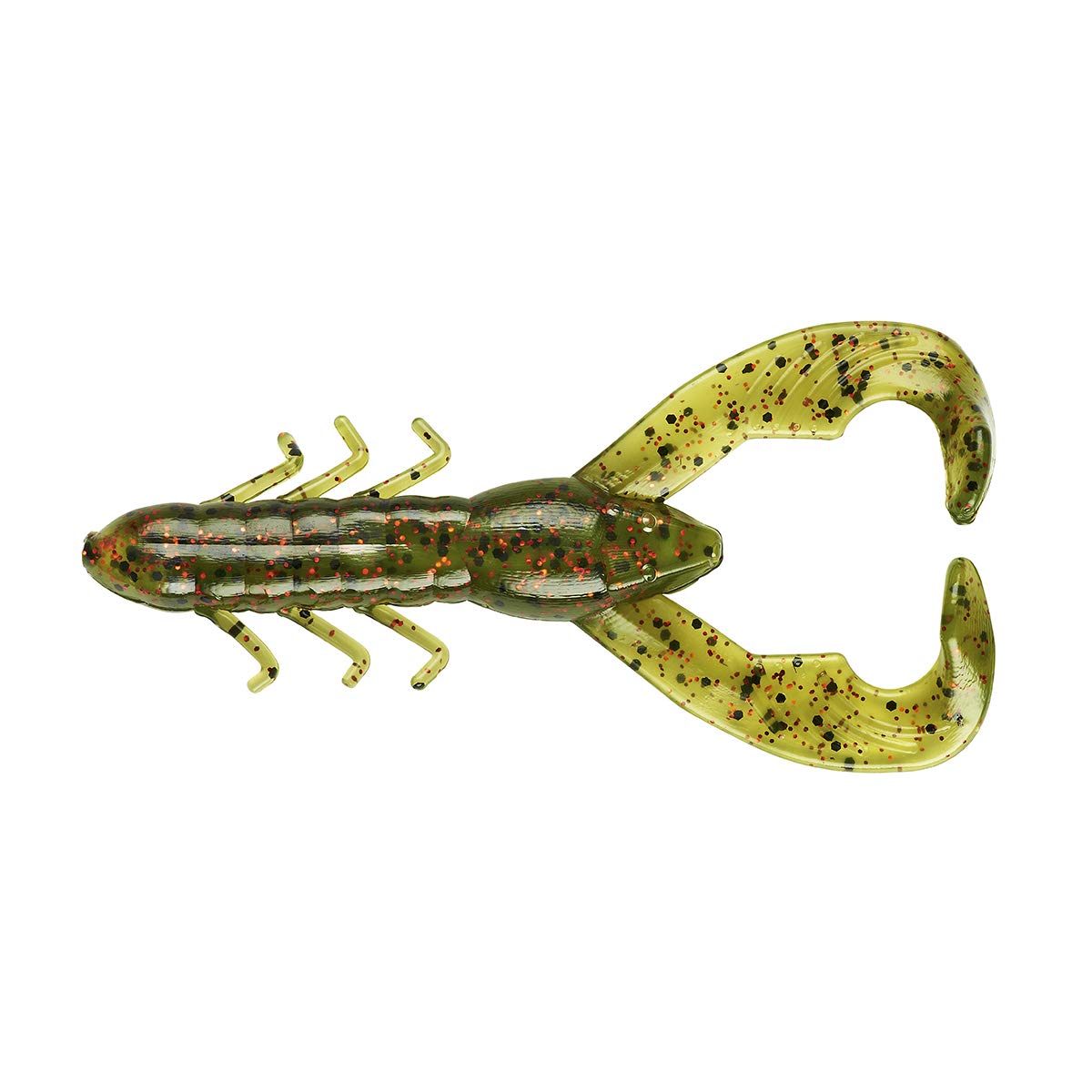 Yum Lures Christie Craw Bait flailing claws demonstrate action on drops.