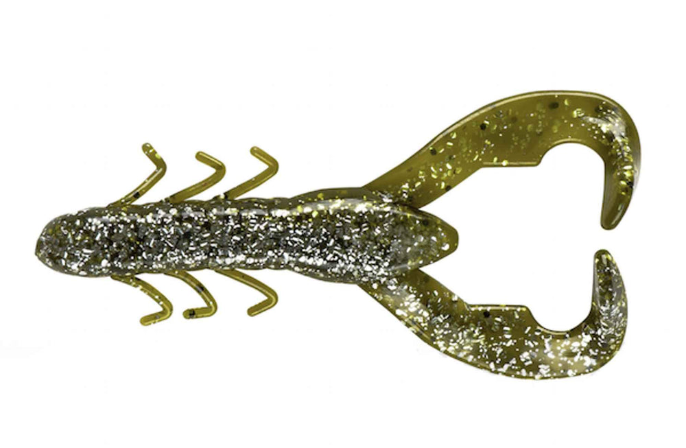 Yum Lures Christie Craw Bait in green pumpkin flash, ideal for flipping and pitching.