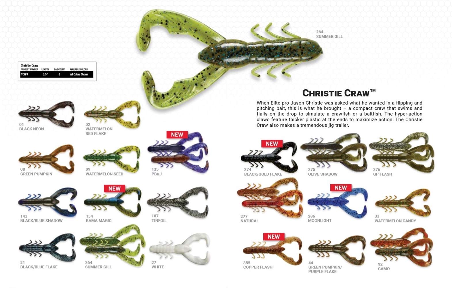 Yum Lures Christie Craw Soft Bait in packaging for Carolina rig setups.