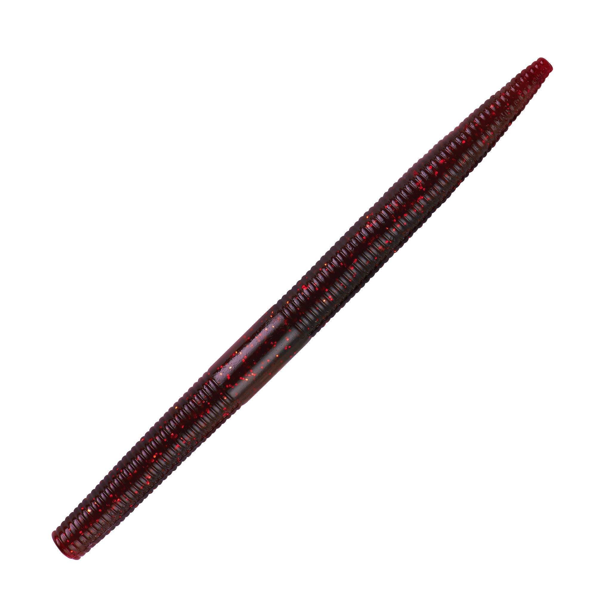 YUM Dinger Cranberry side view shows versatile bass lure for multiple rigs