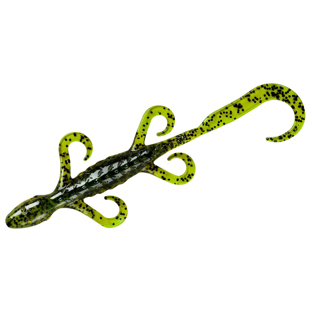 Yum Lures Lizard 6'' Watermelon Seed swim-bait with curly legs for lifelike action.