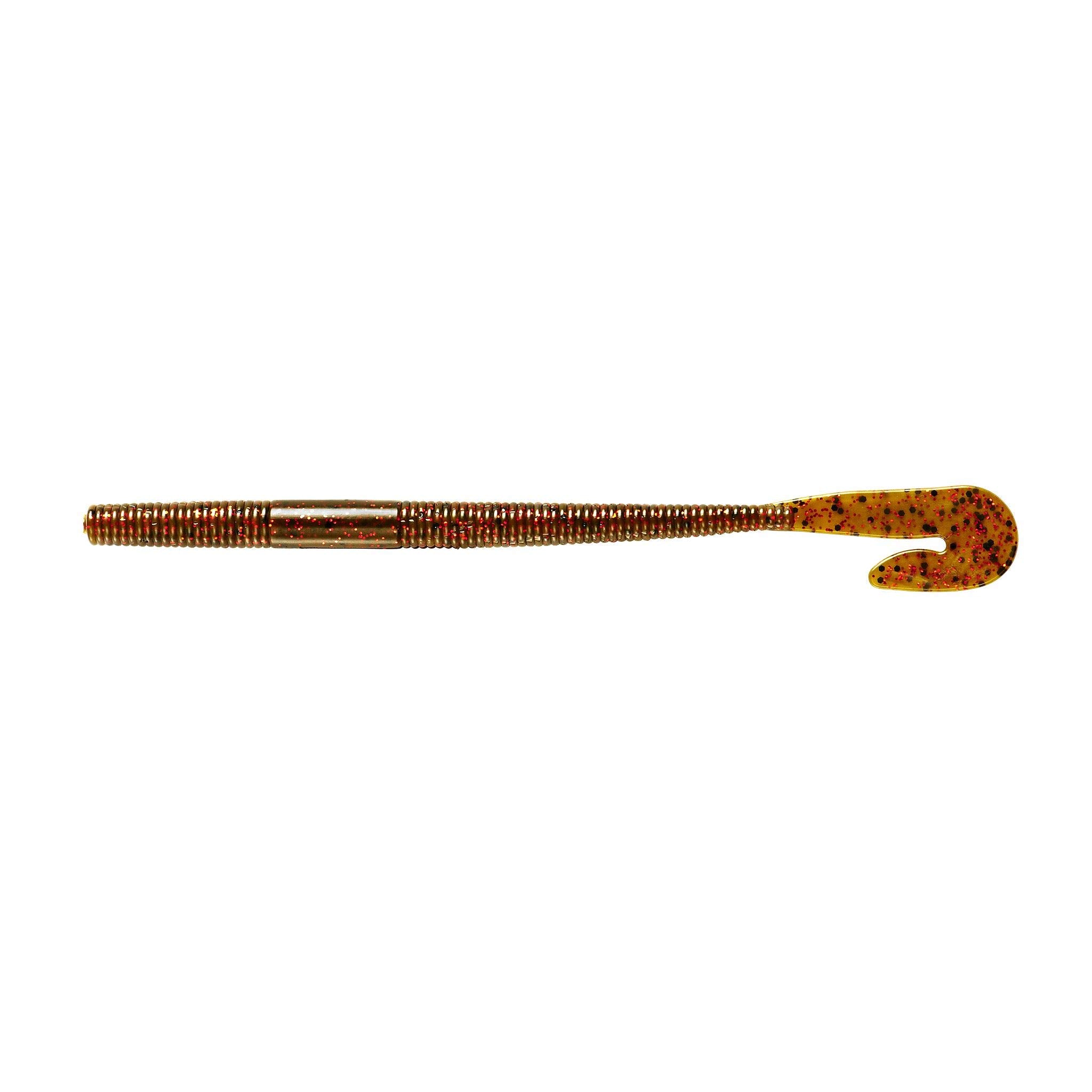 Yum Lures Thump'N Worm 6in, green pumpkin neon flake, U-tail action for bass