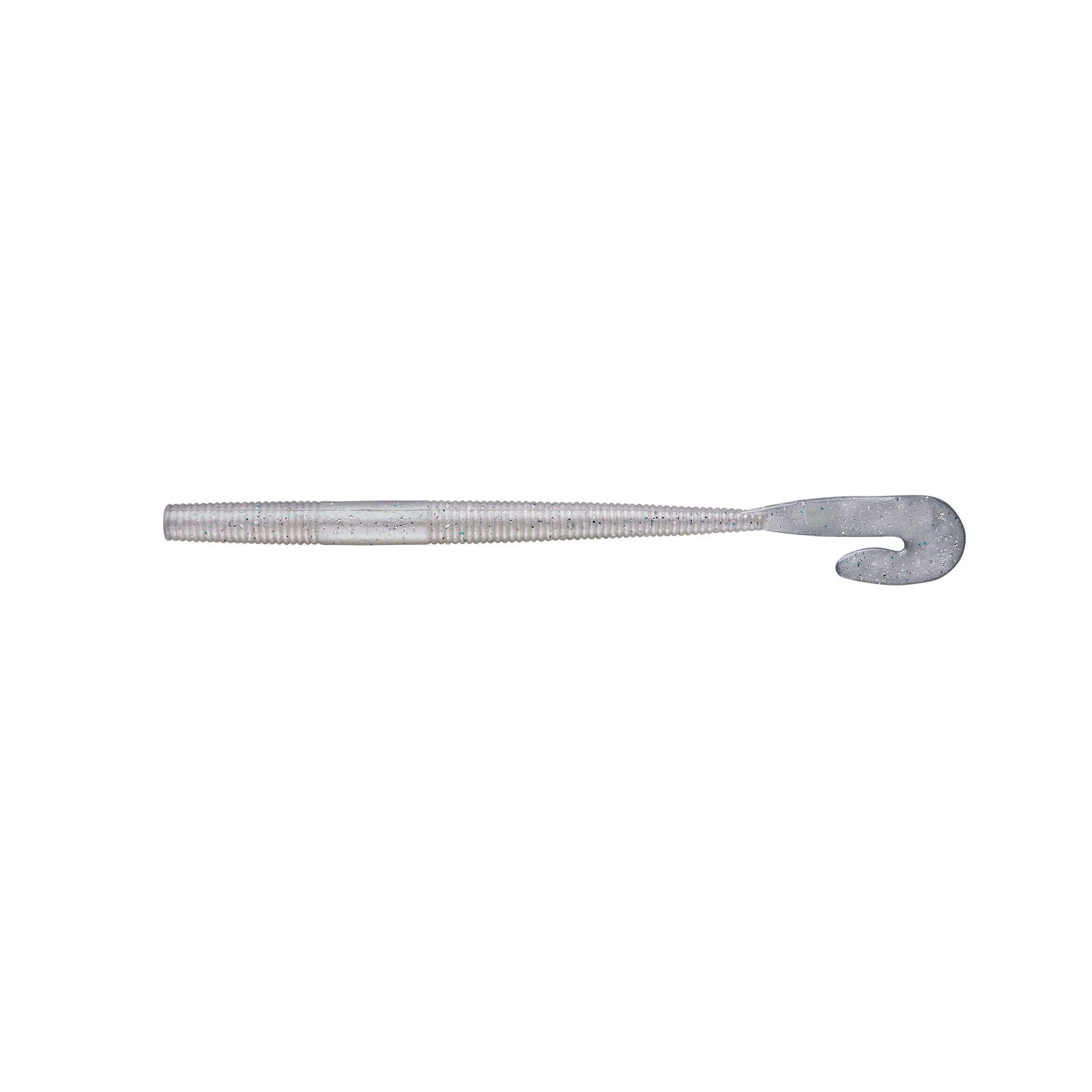 Yum Lures Thump'N Worm swimming lure with pearl/silver flakes for versatile fishing action.