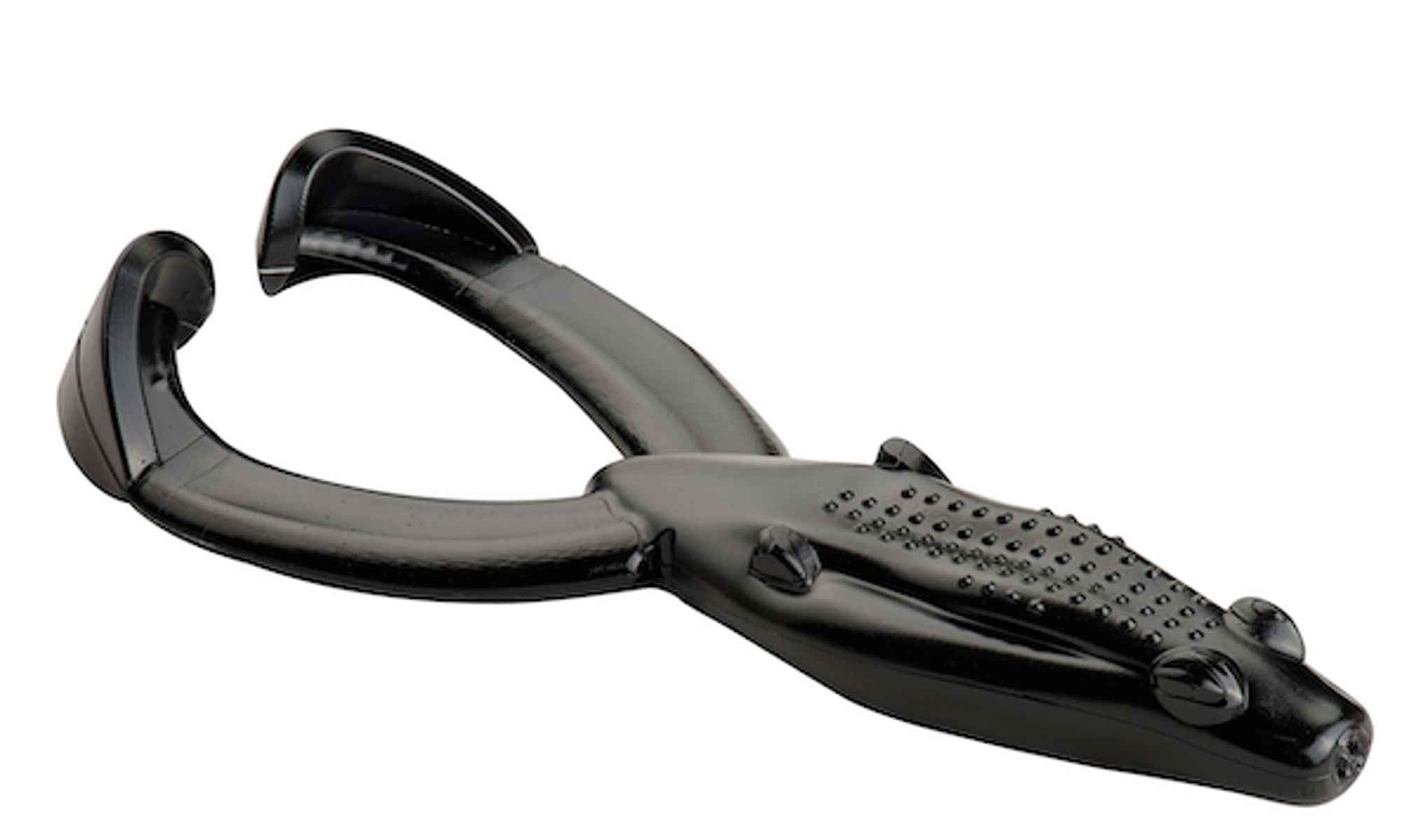 Yum Lures Tip Toad Bait in black with cupped feet boosts topwater action