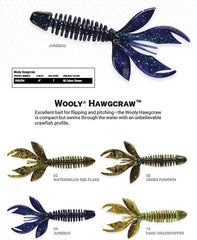 Yum Lures Wooly Hawg Craw green pumpkin 4-inch demonstrates lifelike crawfish action