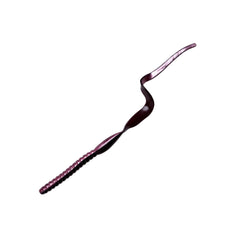 Yum Lures YRBT713 ribbontail worm in red shad with extended curl for stronger water movement.