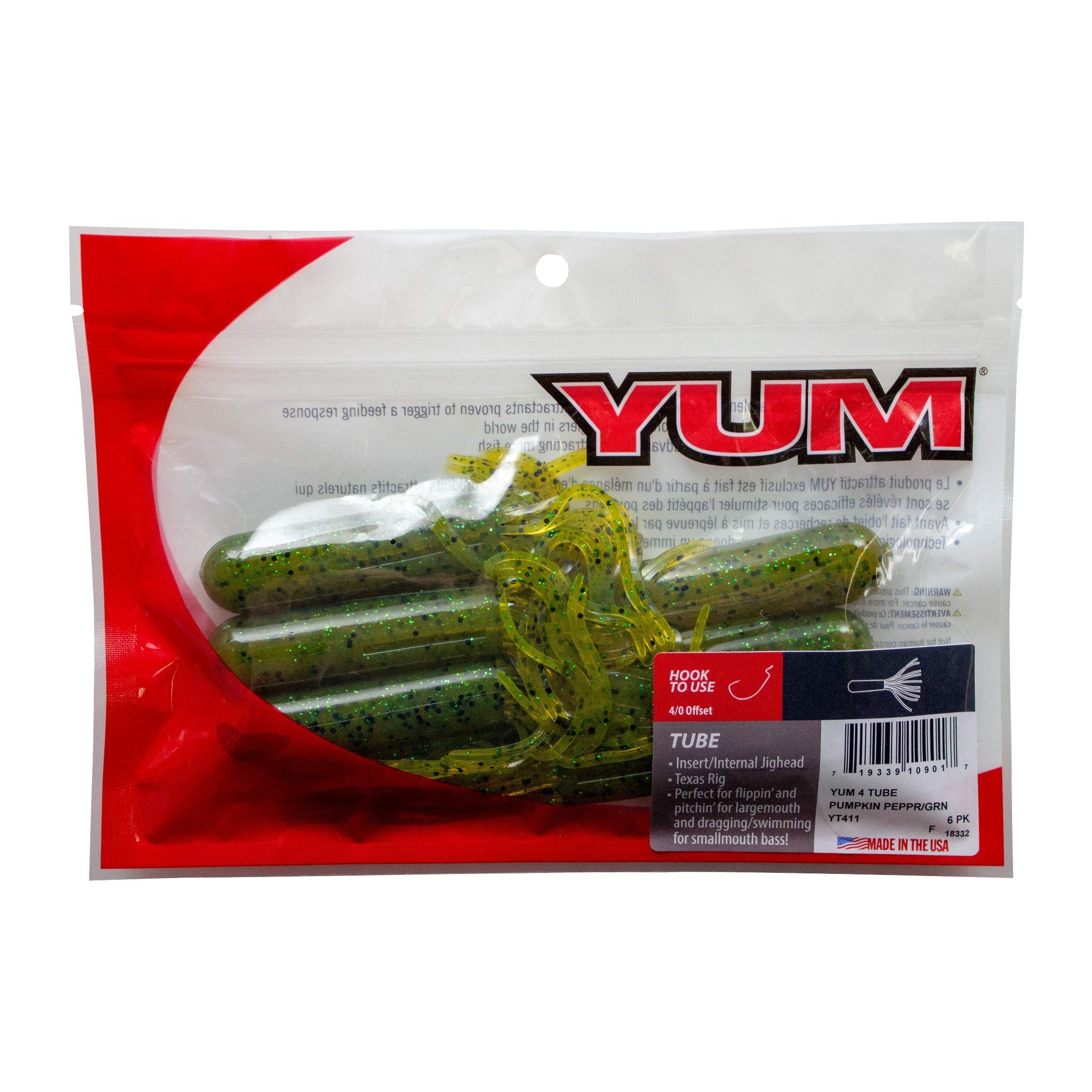 YT411 tube bait shows undulating tentacles for lifelike action