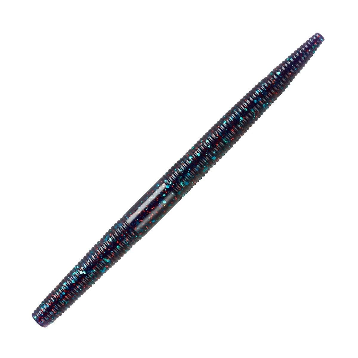 Yum Lures YUM Dinger Junebug Red Flake 5-inch lure enhances visibility in off-colored water