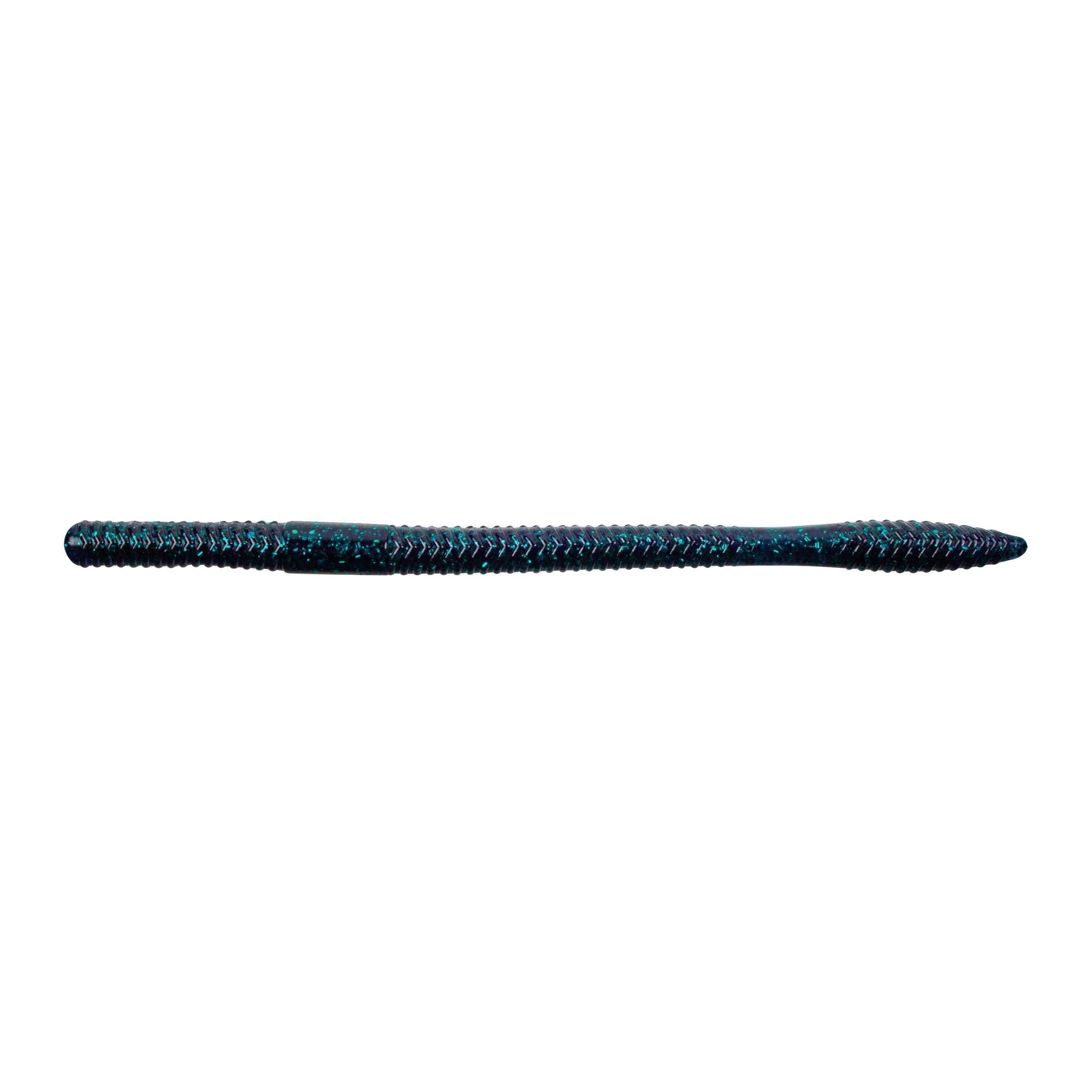 Yum Lures Yum Finesse Worm Junebug 8in shows exaggerated ribbing for better water displacement and bites.