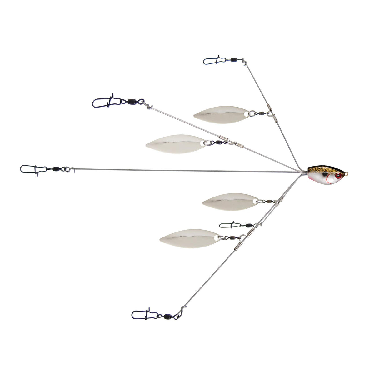 Yum Lures Yumbrella Flash Mob Jr. lure with Colorado and Willow blades