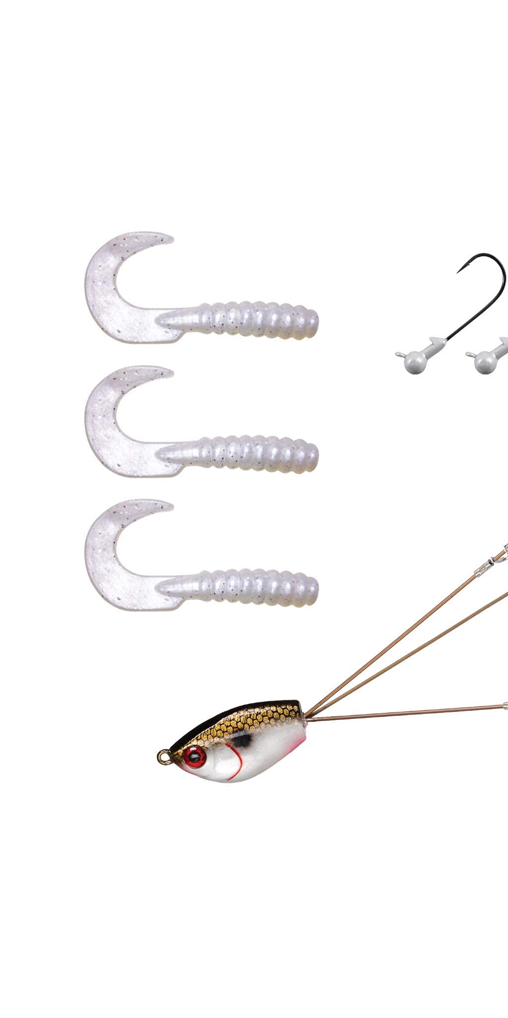 Yum Lures Yumbrella Ultralight outer arm willow blades flash vividly to attract.
