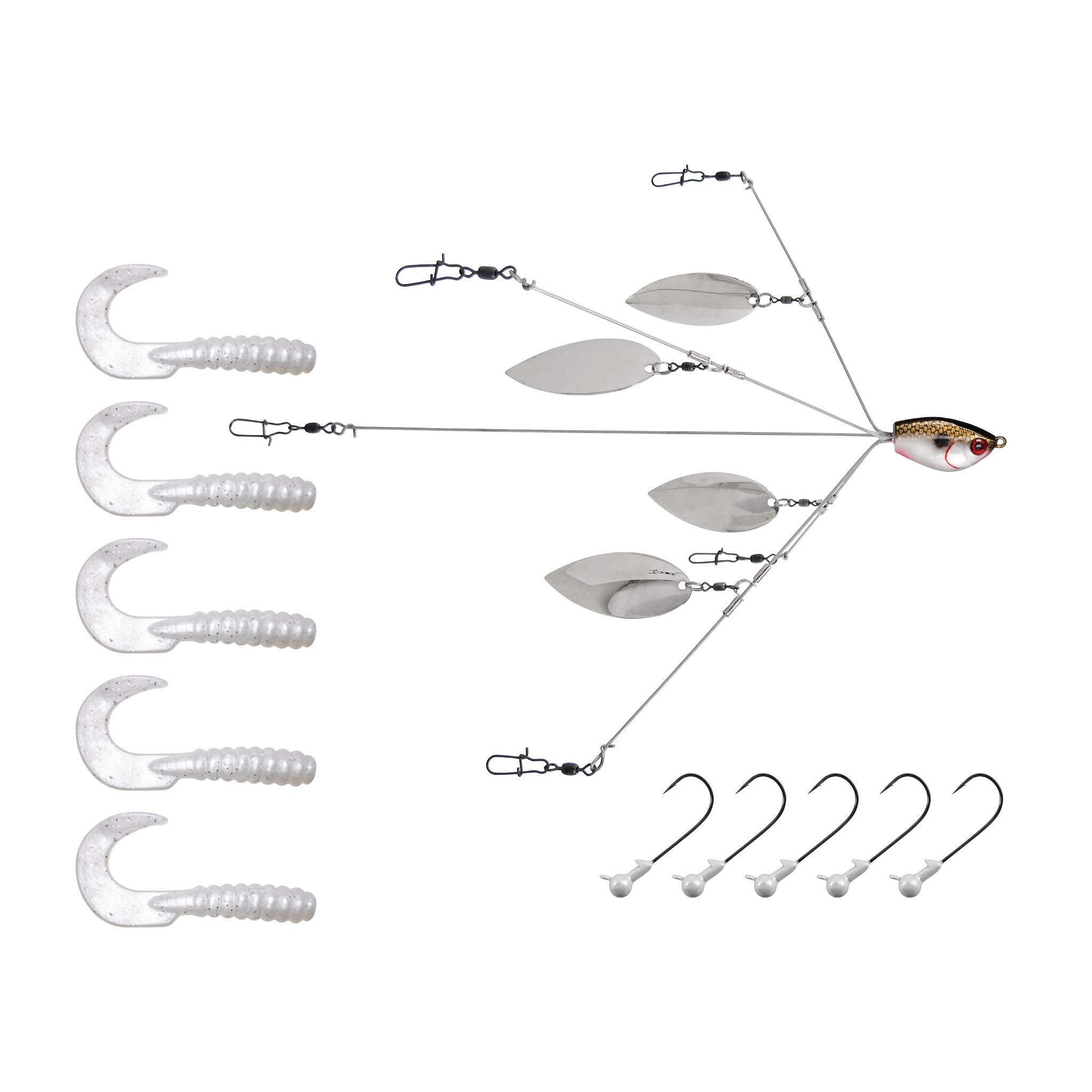 Yum Lures Yumbrella Ultralight 5-wire White front view, baitfish illusion for bass