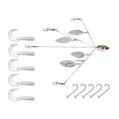 Yum Lures Yumbrella Ultralight 5-wire White front view, baitfish illusion for bass