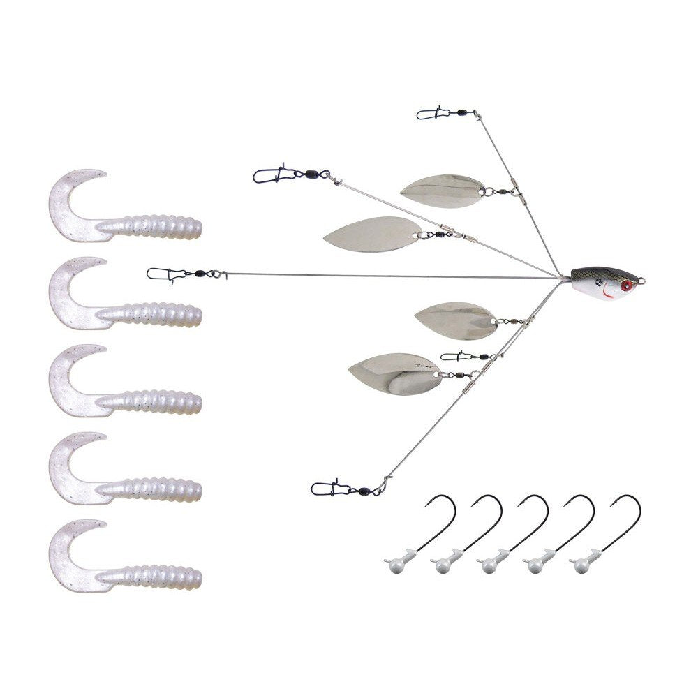 Yum Lures Yumbrella Ultralight 5-wire White side view for versatile rigs