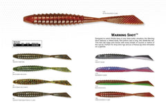 Yum Lures Warn Shot tail detail shows a blade-like tail for lifelike movement in currents.