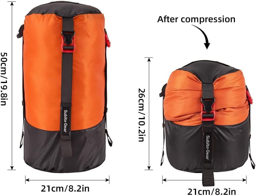 Rolled-flat compression sack demonstrating space-saving capability.