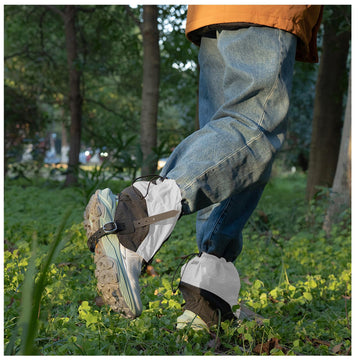 Yundxi ultra-light gaiters on leg demonstrate lightweight comfort for hiking.