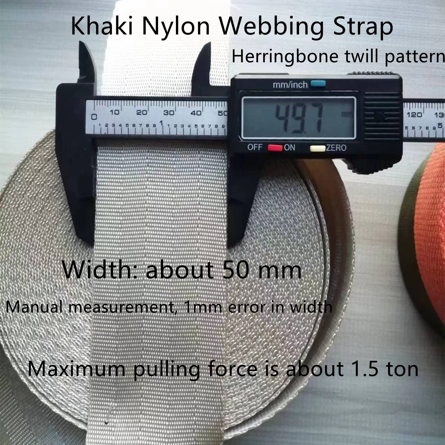 YunYunStrap 38mm khaki webbing 20-yard length for versatile projects.