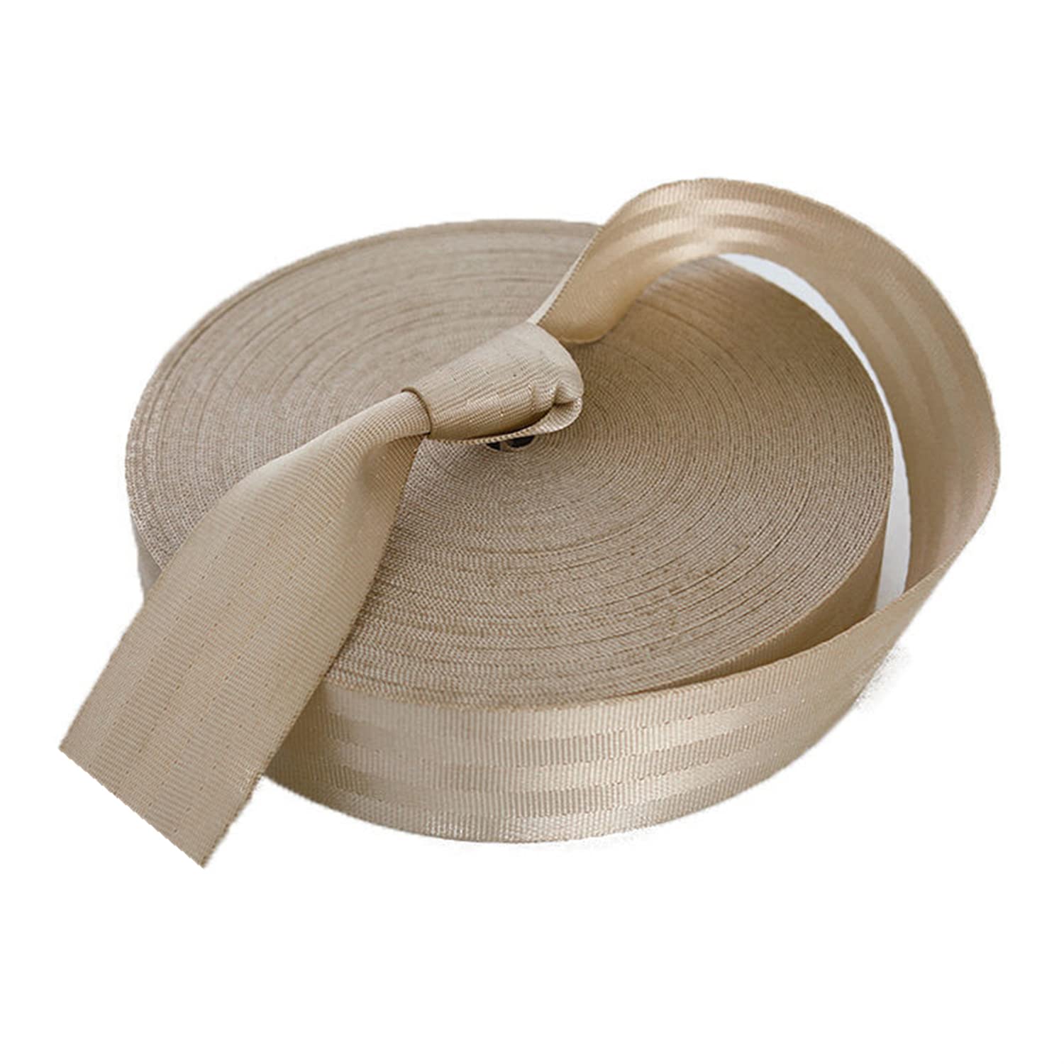 YunYunStrap 38mm khaki webbing in a 5-yard roll for durable outdoor projects.
