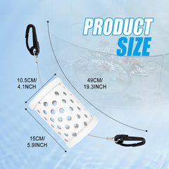 Yuqutum seal-proof bait cage side view highlights compact, portable design.