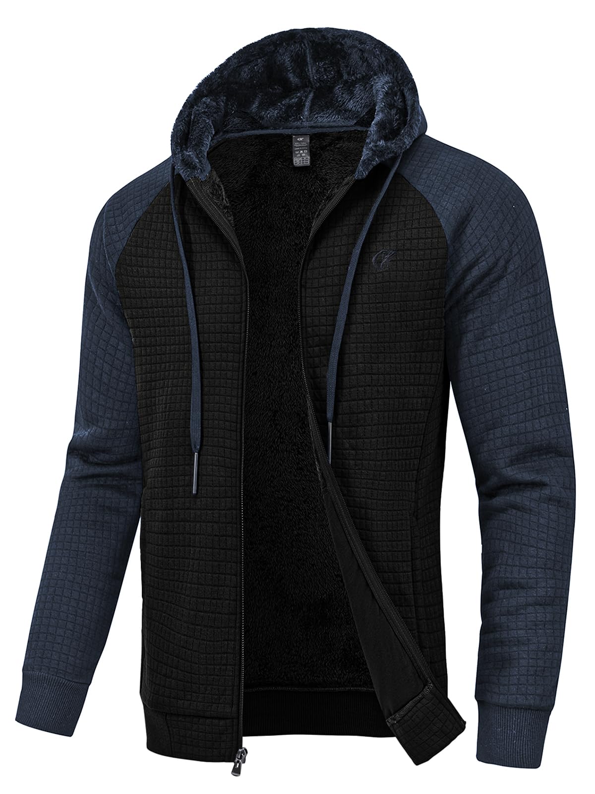 yuyangdpb men's zip-up hoodie front view offers warm, versatile styling for chilly days.