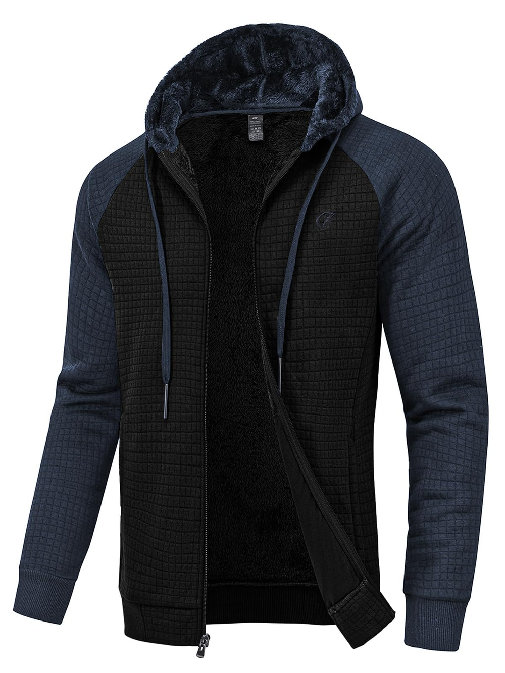 yuyangdpb men's zip-up hoodie front view offers warm, versatile styling for chilly days.