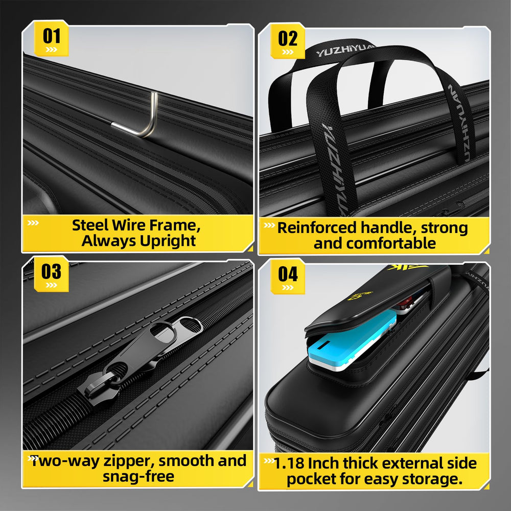 Side pocket with waterproof leather membrane and zipper