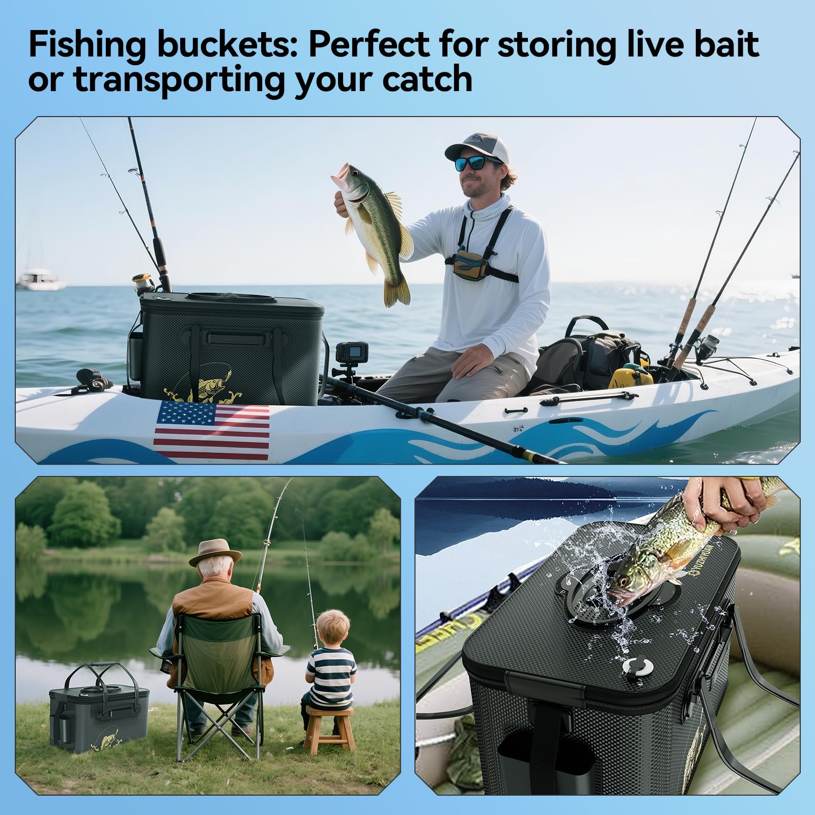 Yuzhiyuan black foldable bucket is a compact outdoors companion