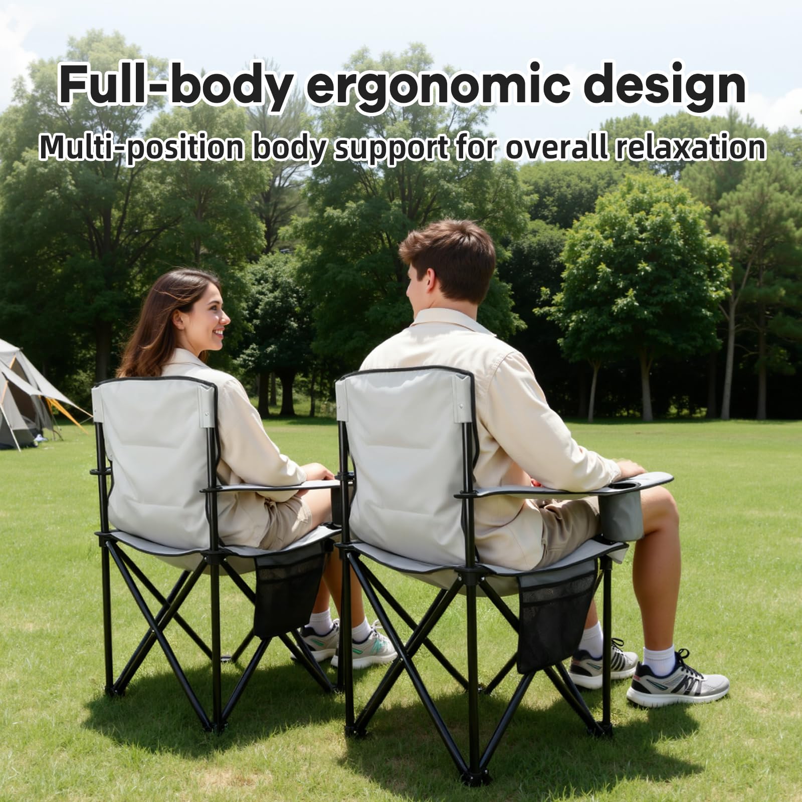 yuzhiyuan heavy duty camping chair ergonomic padding supports comfort during long rests