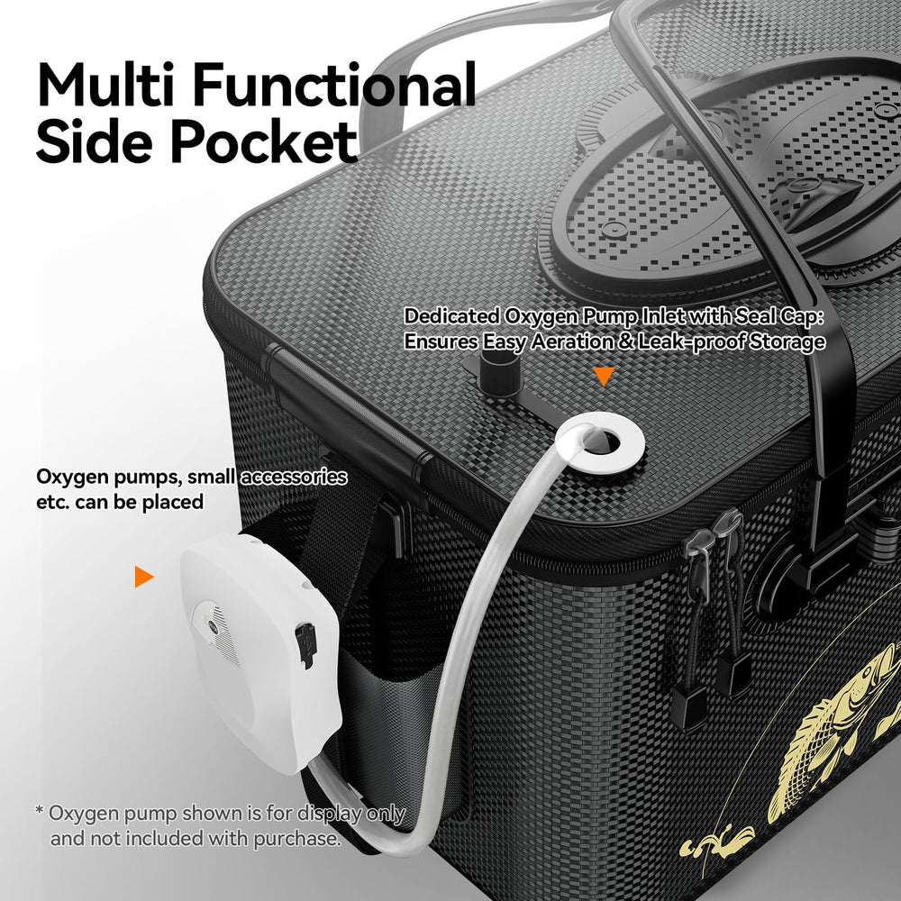 Yuzhiyuan multi-functional bait bucket showcases versatile fishing and camping uses
