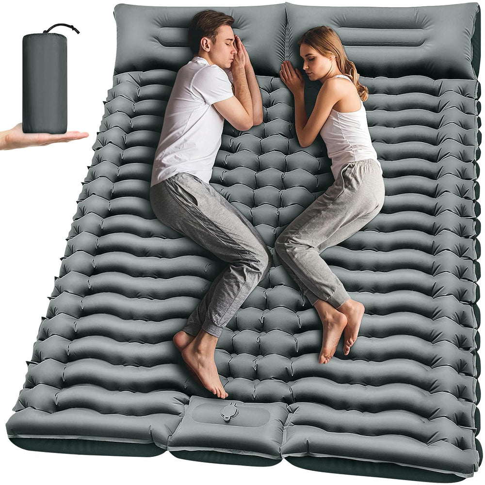 Yuzonc double camping pad fully inflated with 4-inch thickness for two-person comfort