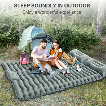 Yuzonc two-person sleeping area ready for shared campsite nights