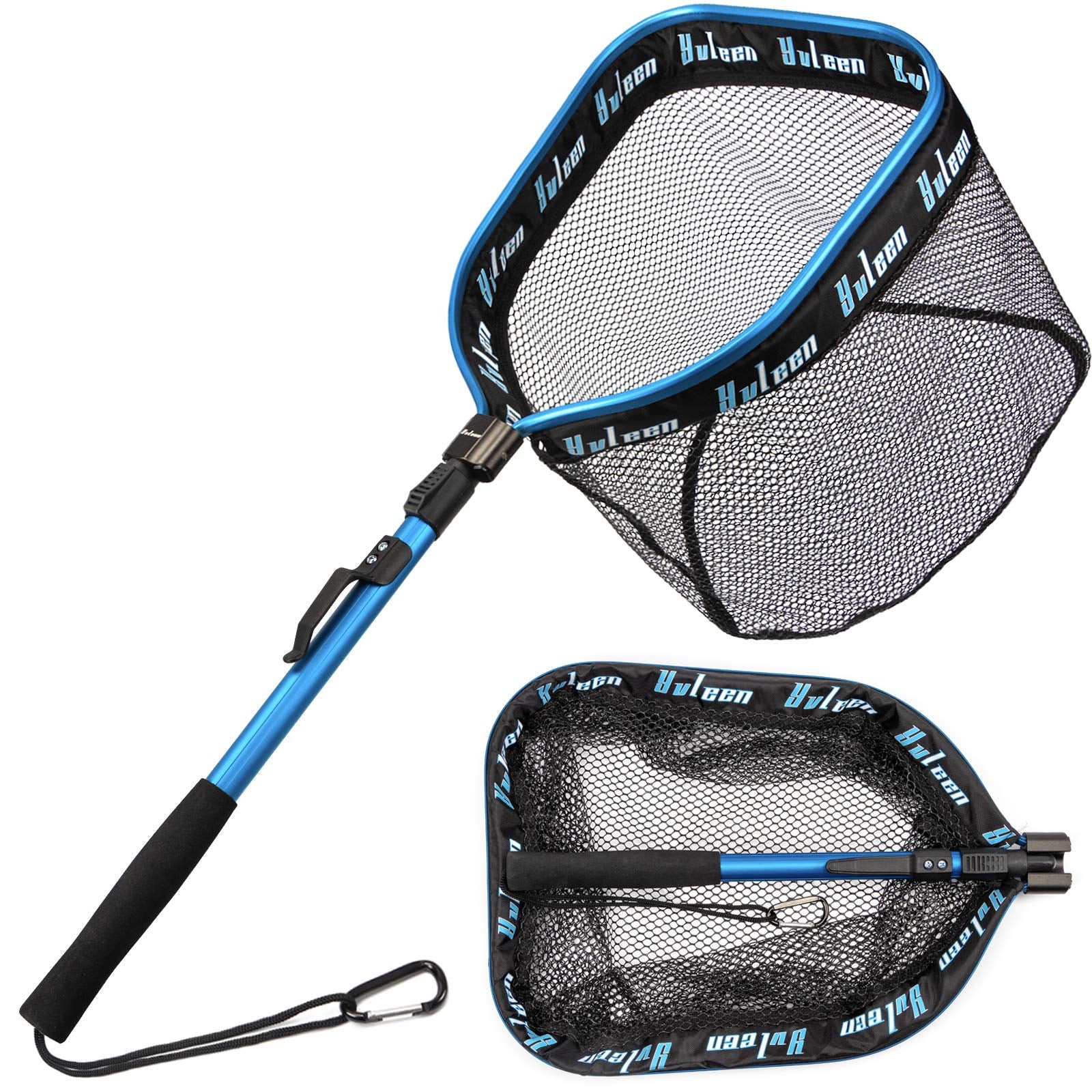 YVLEEN floating fishing net with foam rim and rubber-coated mesh