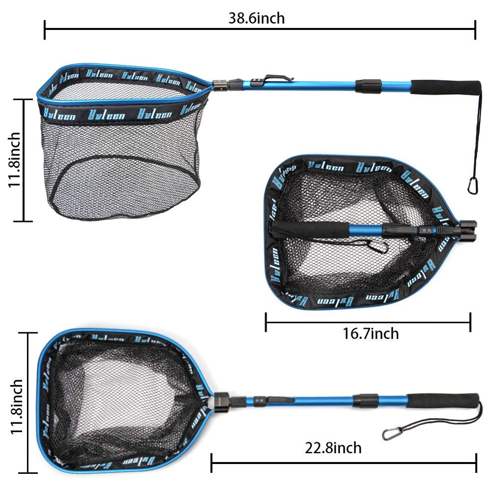 YVLEEN rubber-coated mesh reduces snags and supports gentle handling of fish.