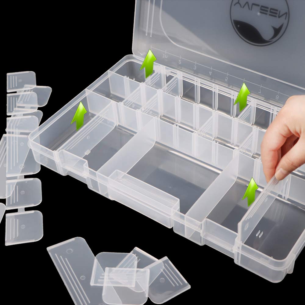 Sturdy latches and dividers attached to lid
