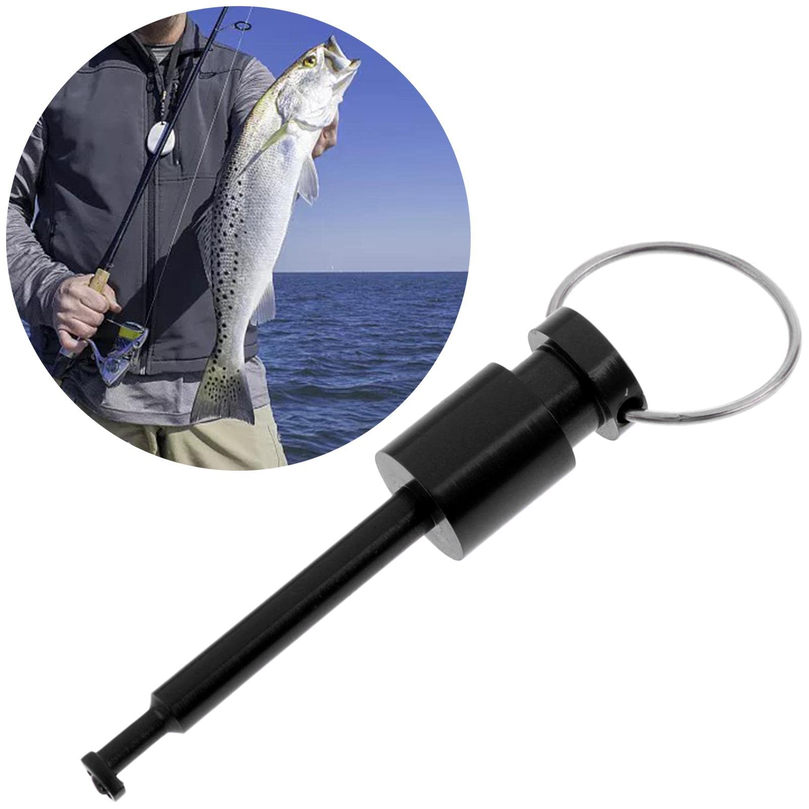 Pliers gripping hook to check measurements during tying