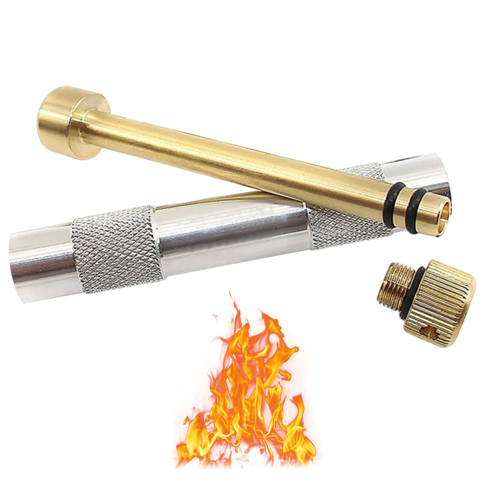 ywzmsd Fire Piston in bushcraft use, sparks ignite tinder quickly