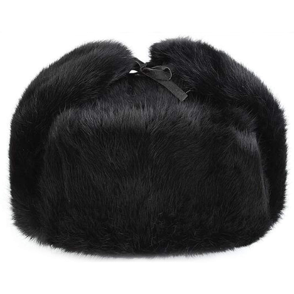 YXCFEWD Trapper Hat close-up fur texture emphasizes plush rabbit fur softness