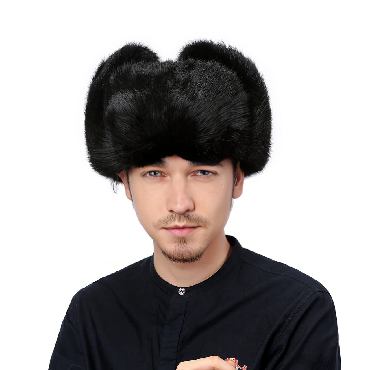 YXCFEWD Trapper Hat side view highlights wind-resistant design for blustery weather