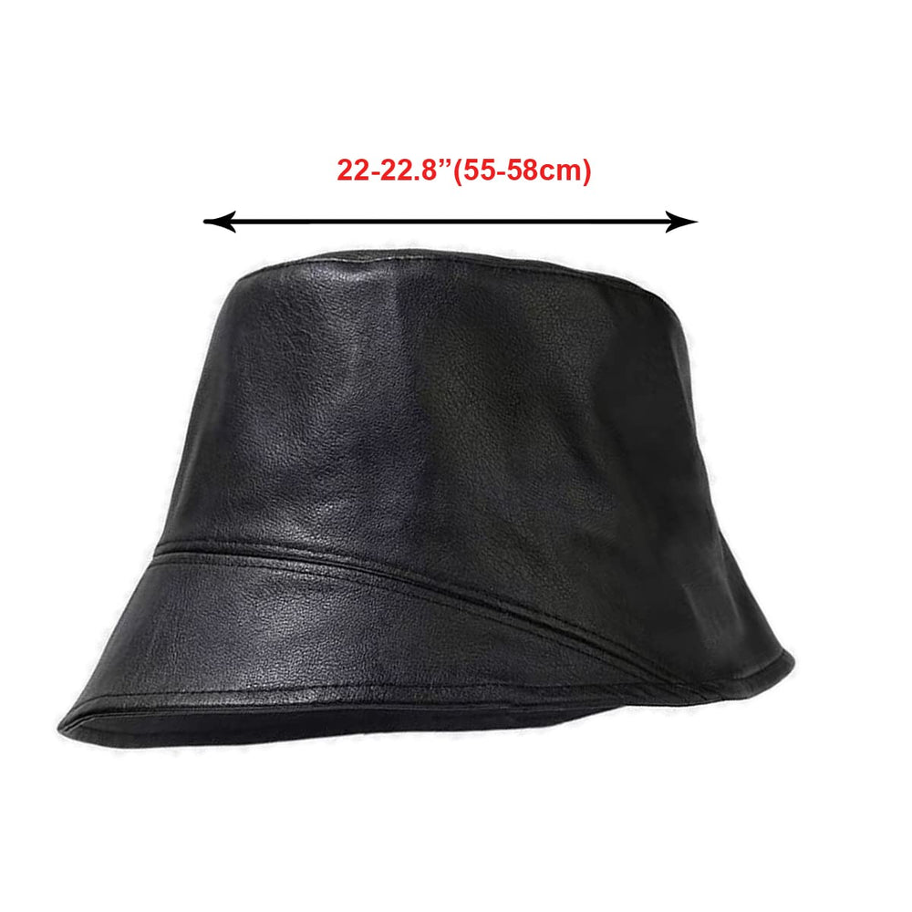 YY GEWETAO leather bucket hat with flexible brim for versatile styling