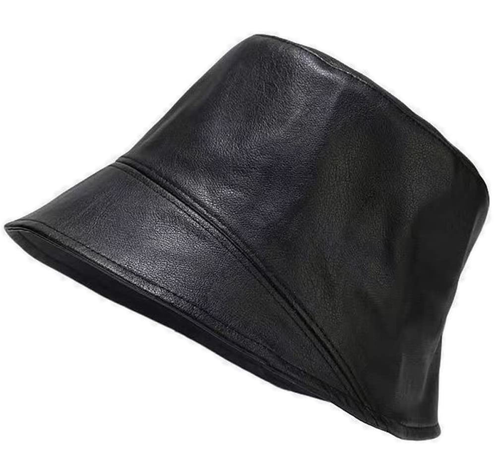 YY GEWETAO leather bucket hat packable for travel and sun protection