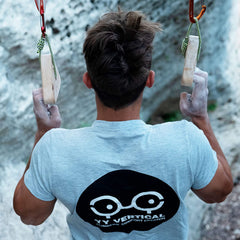 YY Vertical hang-board setup at home for convenient training.