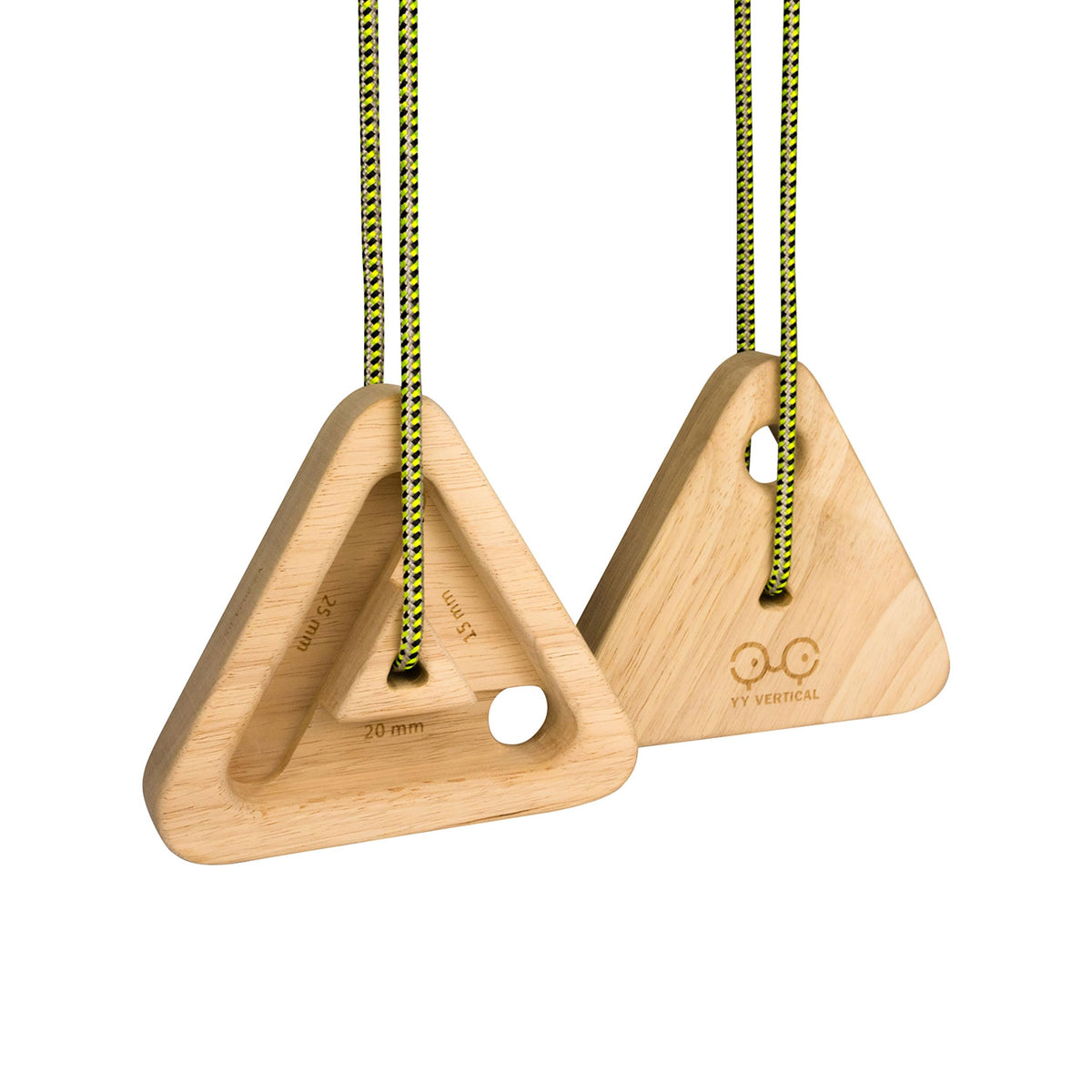 YY Vertical original triangle hang hold in wood for durable grip training.
