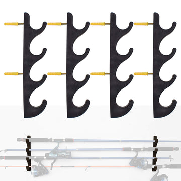 YYST horizontal fishing rod storage rack mounted on wall holding eight rods