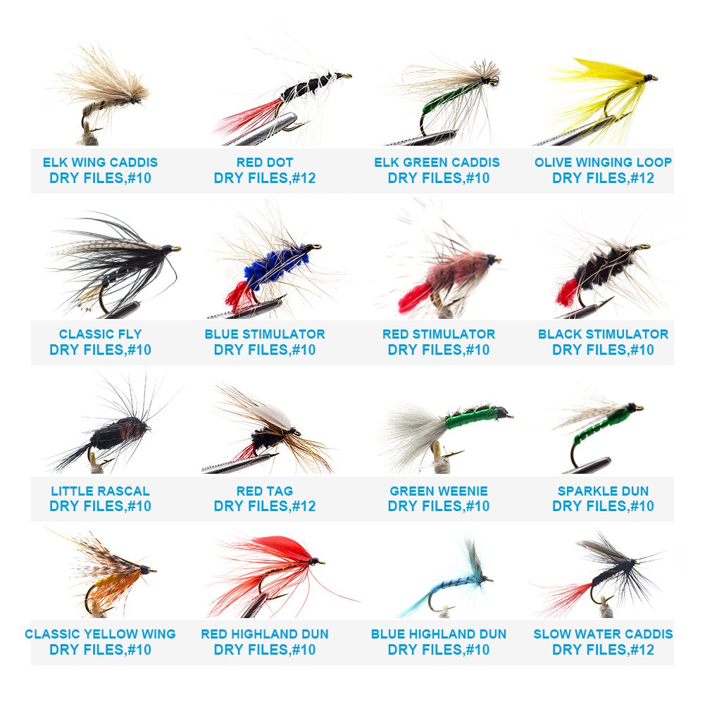 YZD Best Selection Flies Box contents highlight 118 flies in 45 patterns for trout fishing