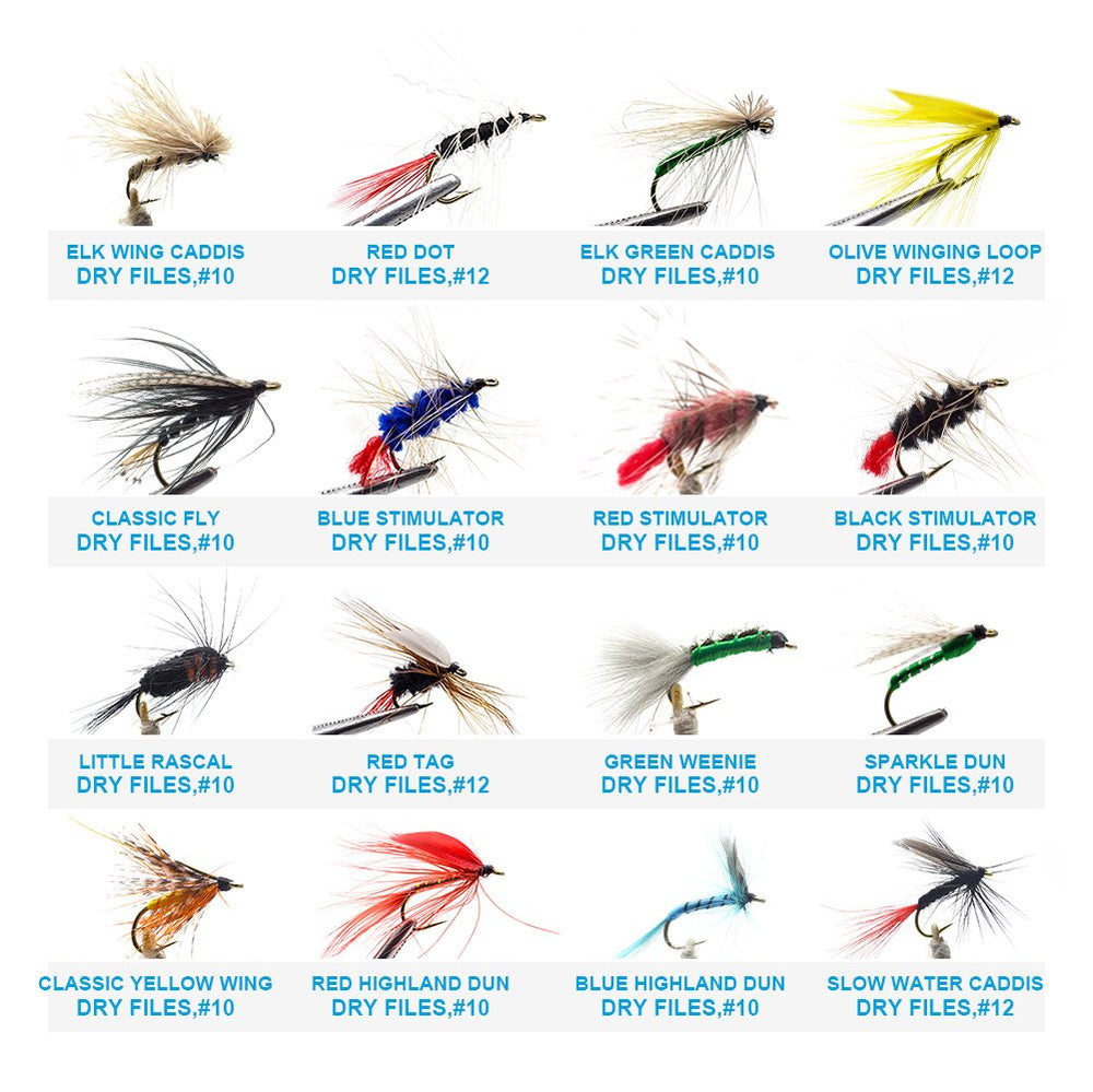 YZD Best Selection Flies Box contents highlight 118 flies in 45 patterns for trout fishing