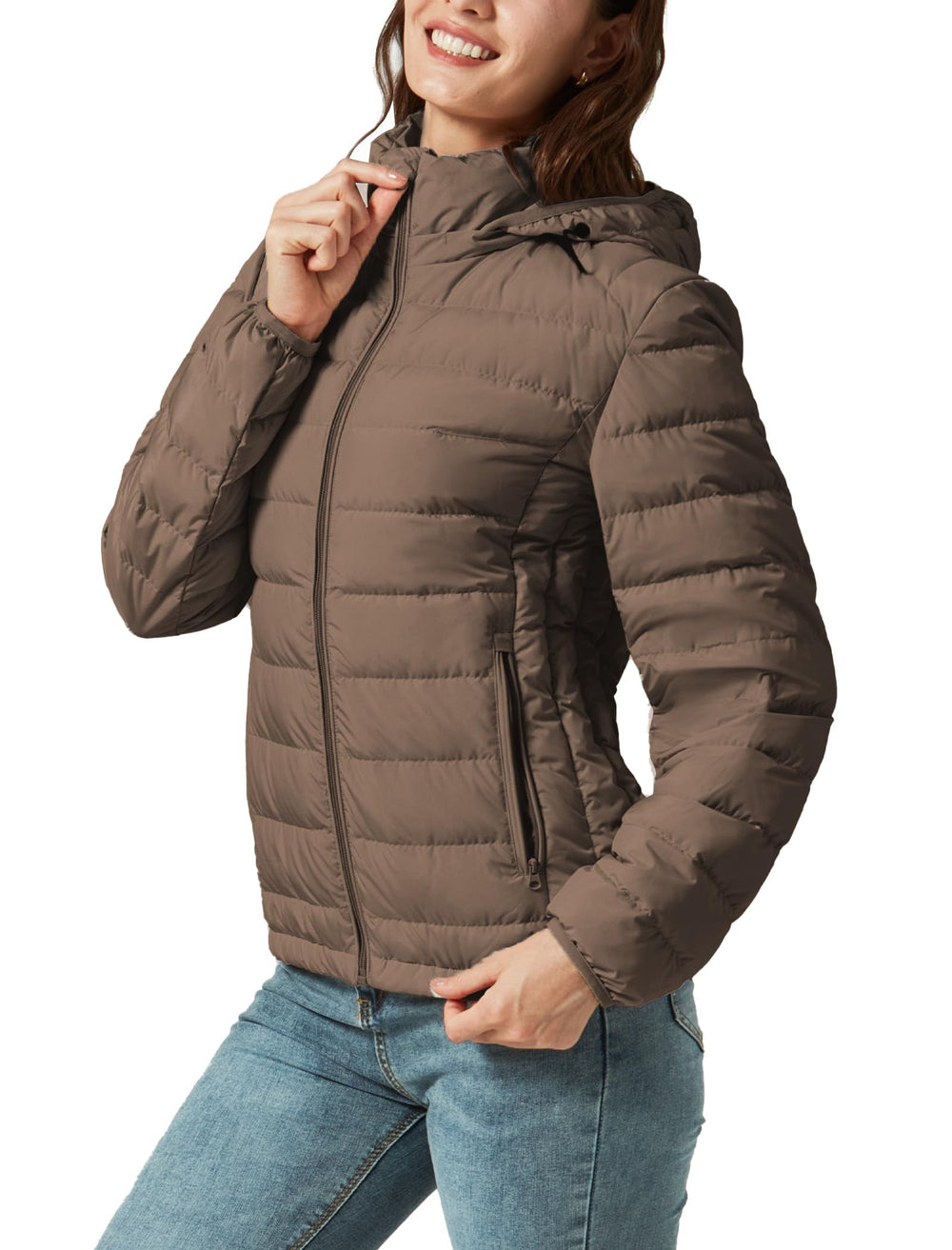 YZG women's down jacket waterproof street style for wet commutes