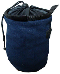 Z Athletic Chalk Bag in dark blue with stiff rim for quick chalk access during climbs