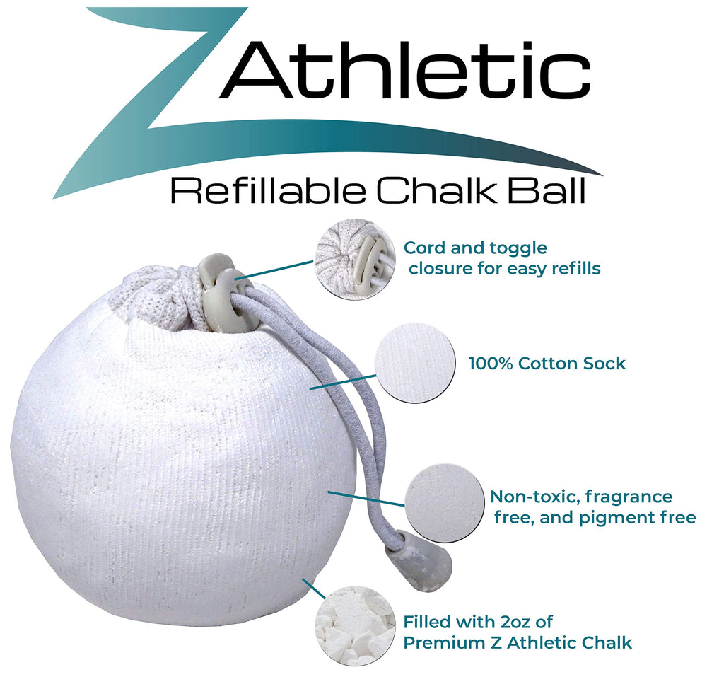 Z Athletic chalk bag with stiff rim for easy chalk access and secure attachment